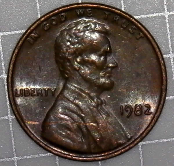 1982-P-Lincoln-Cent-With-Die-Crack-And-Retained-Interior-Die-Break